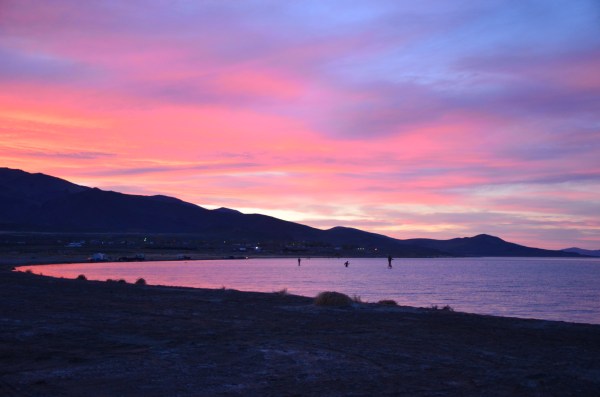 These Pyramid Lake fishermen were fishing from before sunup to after sundown.  Now, that's dedication. Photo By: Elizabeth Preston